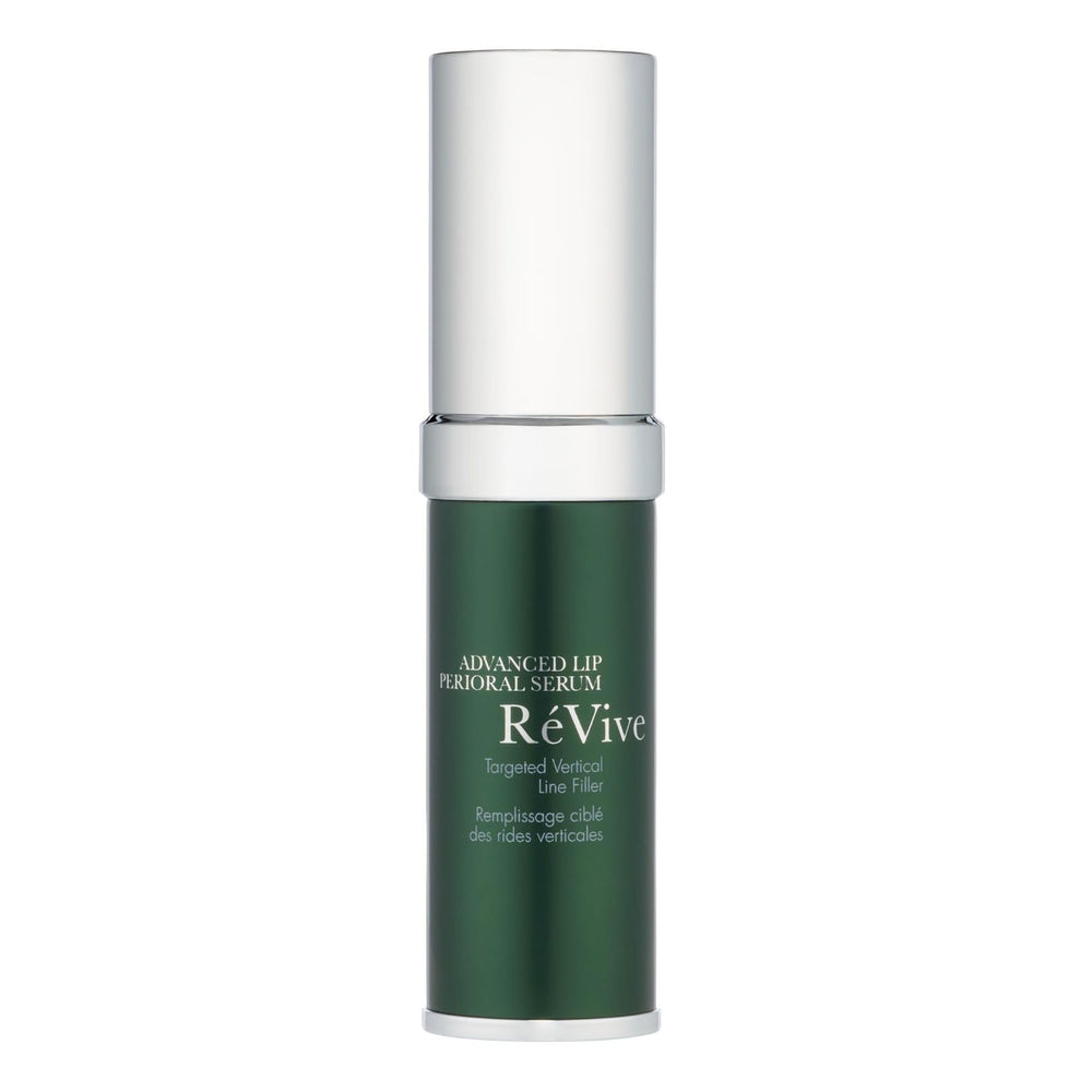RéVive Advanced Perioral Lip Serum applied to outer lips for smoother contours.