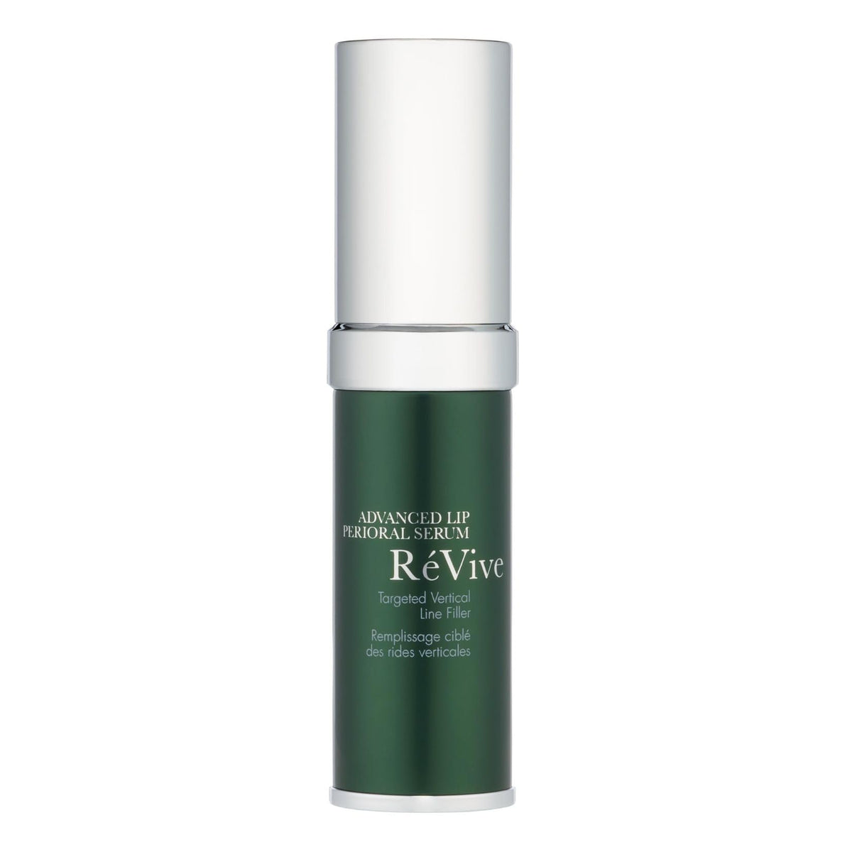 RéVive Advanced Perioral Lip Serum applied to outer lips for smoother contours.
