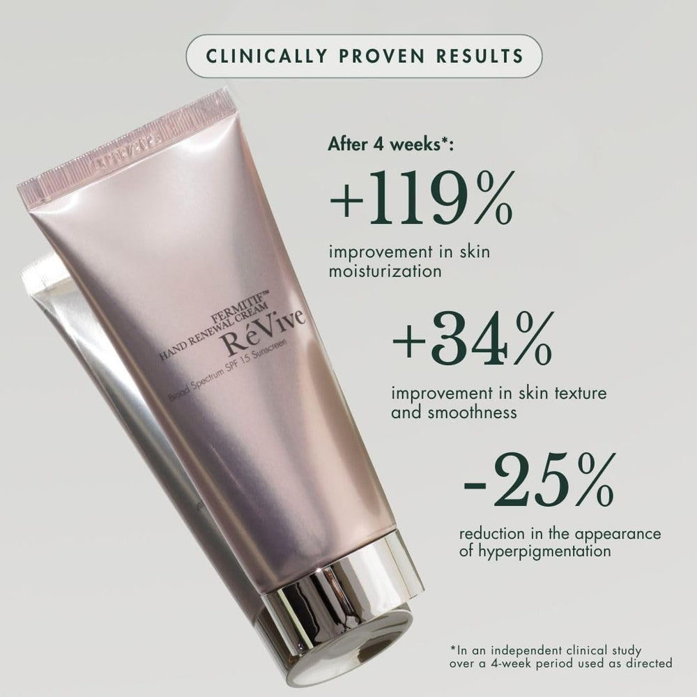 RéVive Fermitif hand renewal packaging in elegant rose-toned jar