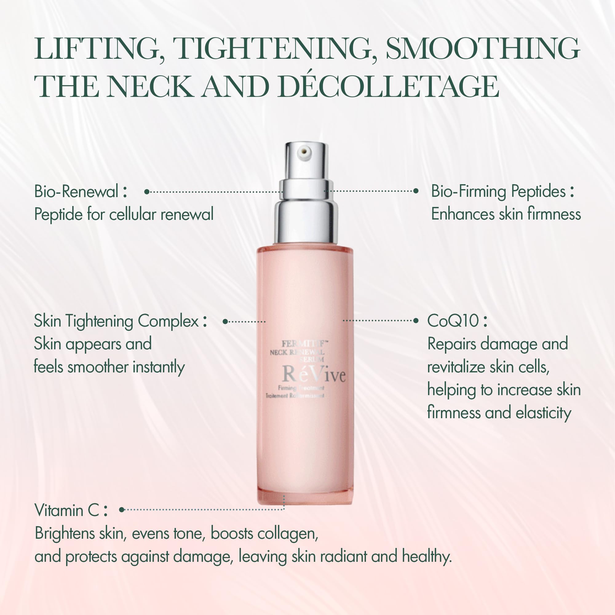 RéVive Fermitif neck serum dual-ended brush for precise application.