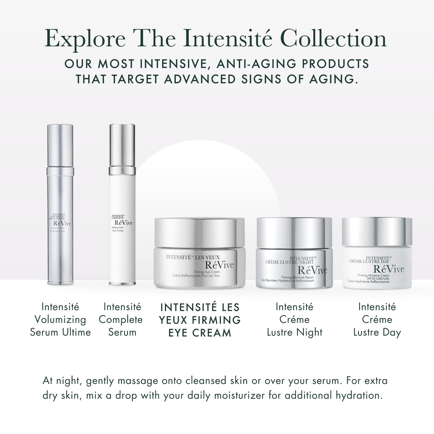 Cellular Filling Complex in RéVive Eye Cream smoothing lines and wrinkles.