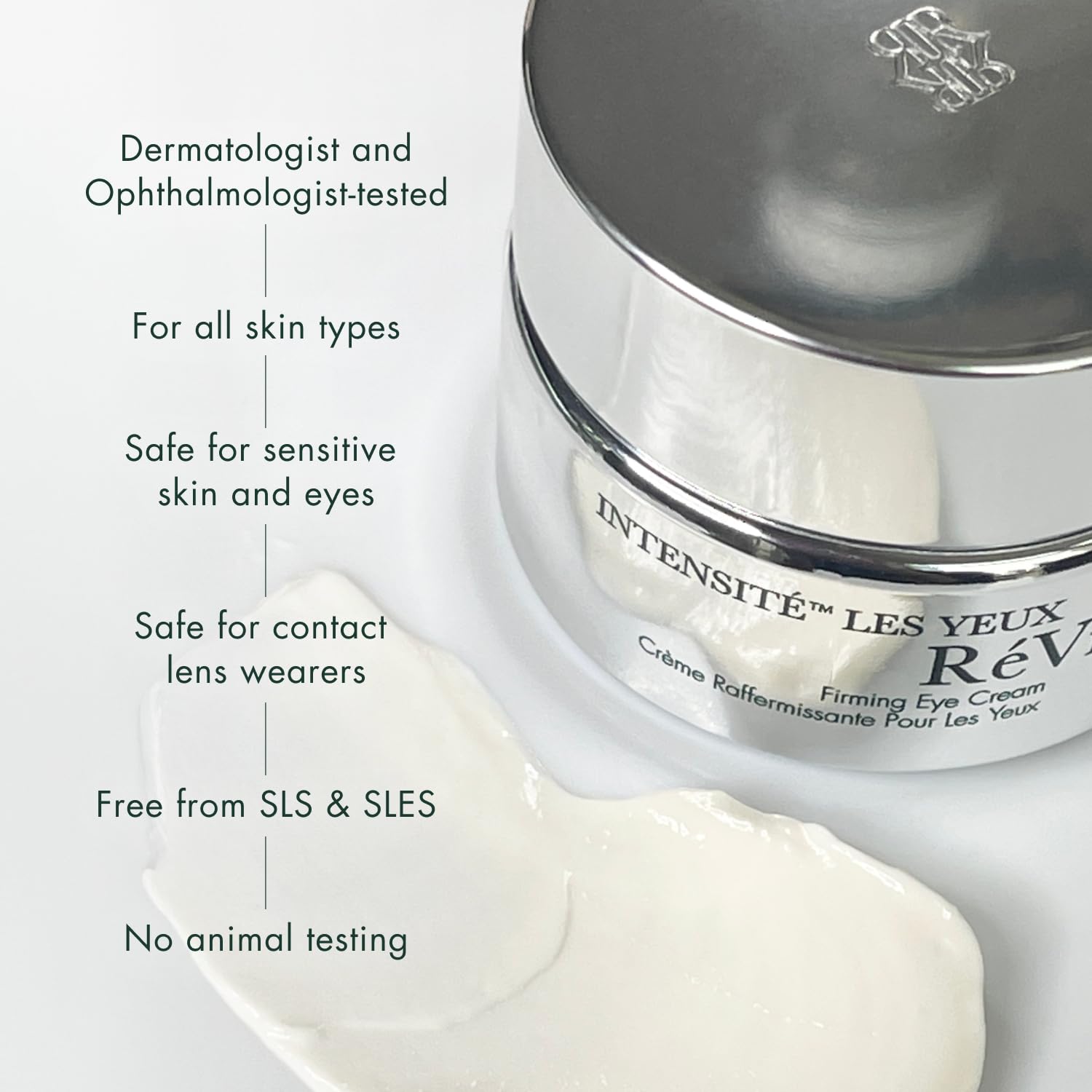 Illustration of hyaluronic acid in RéVive Eye Cream delivering hydration.