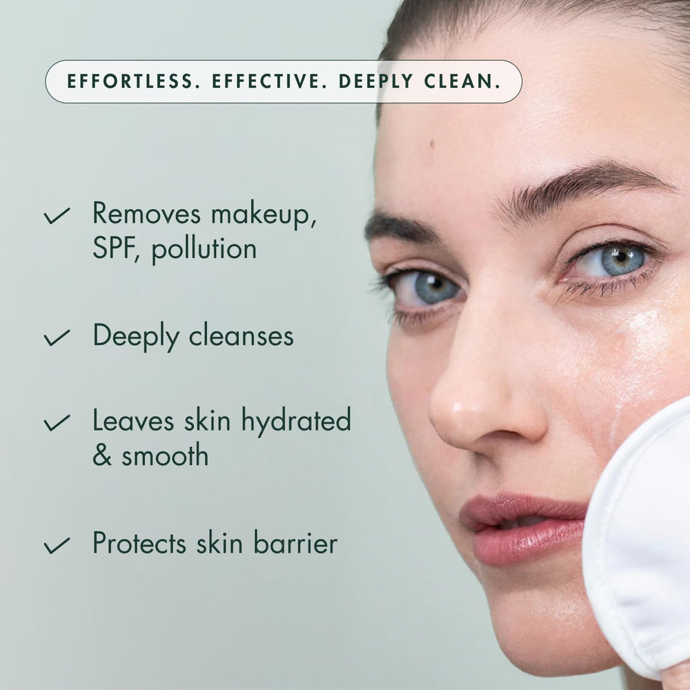 RéVive Melting Face Cleanser makeup removal close-up showing gentle cleansing.