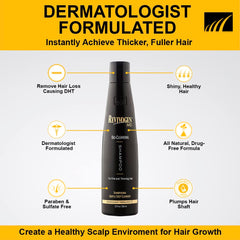 Revivogen MD Bio-Cleansing Shampoo scalp close-up highlights soothing daily use