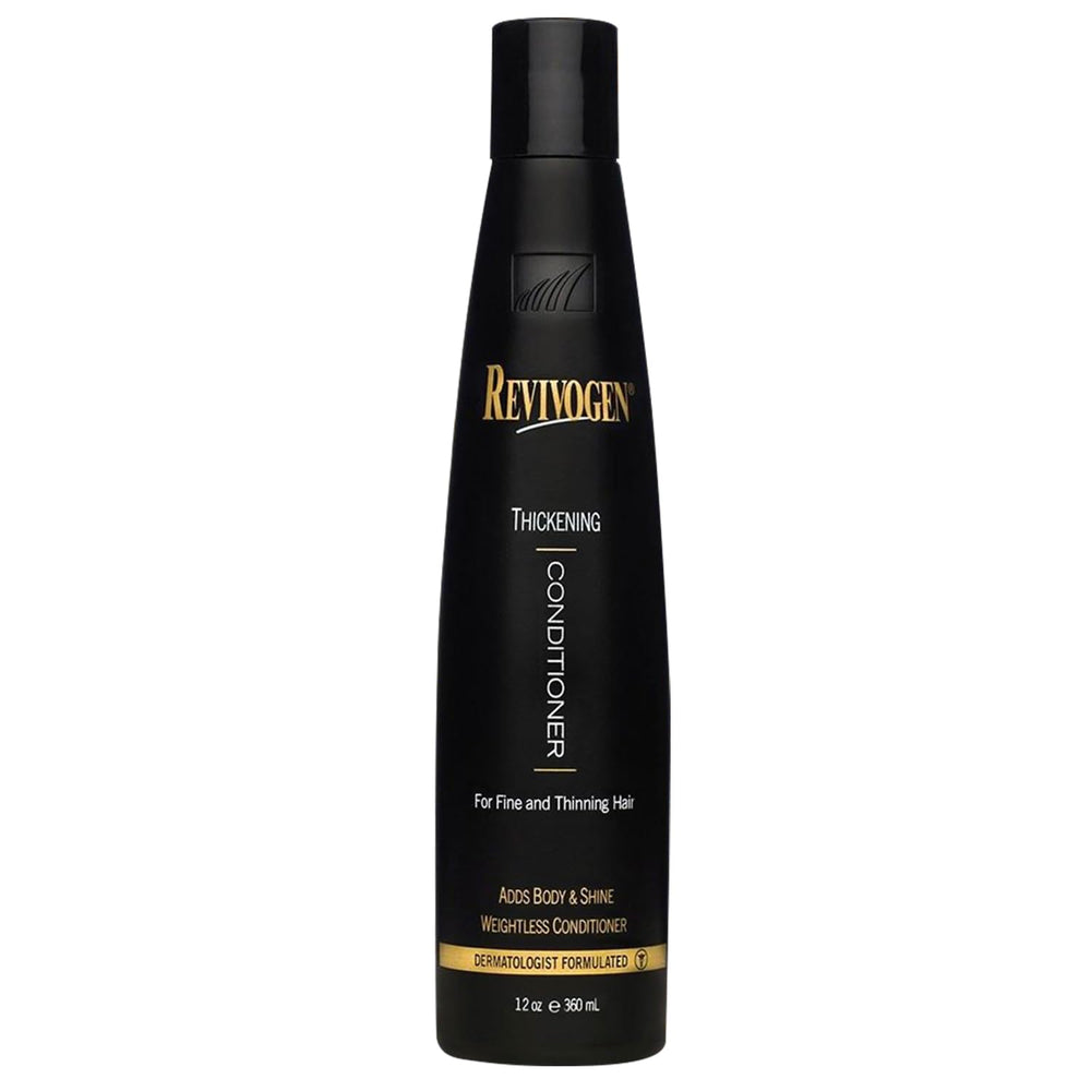 Revivogen MD thickening conditioner bottle ready for daily use to boost volume.