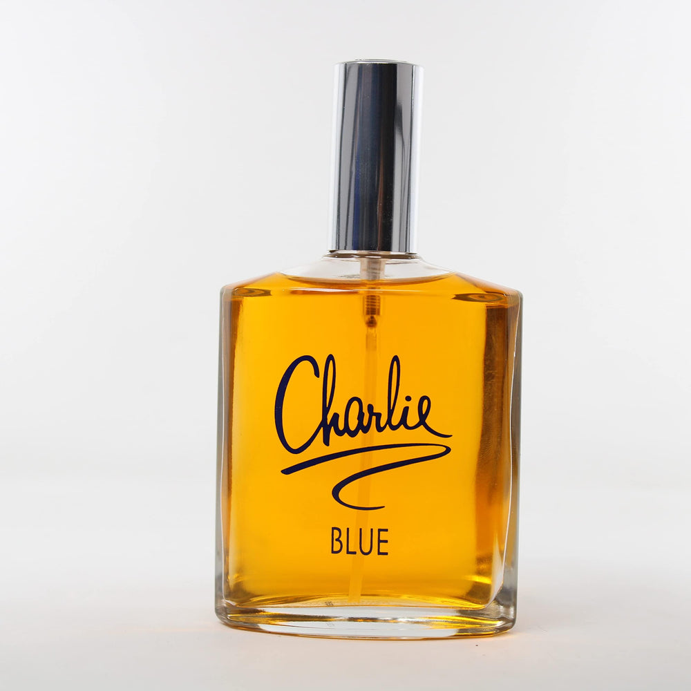 REVLON Charlie Blue packaging display presenting premium scent