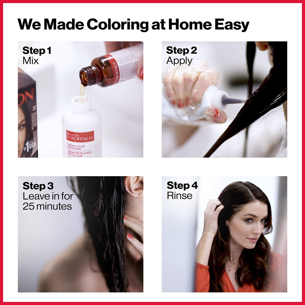 REVLON Colorsilk ammonia-free formula indicates gentler at-home application.
