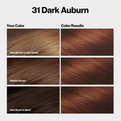 Revlon ColorSilk Auburn shade swatch illustrating shade depth and vibrancy.