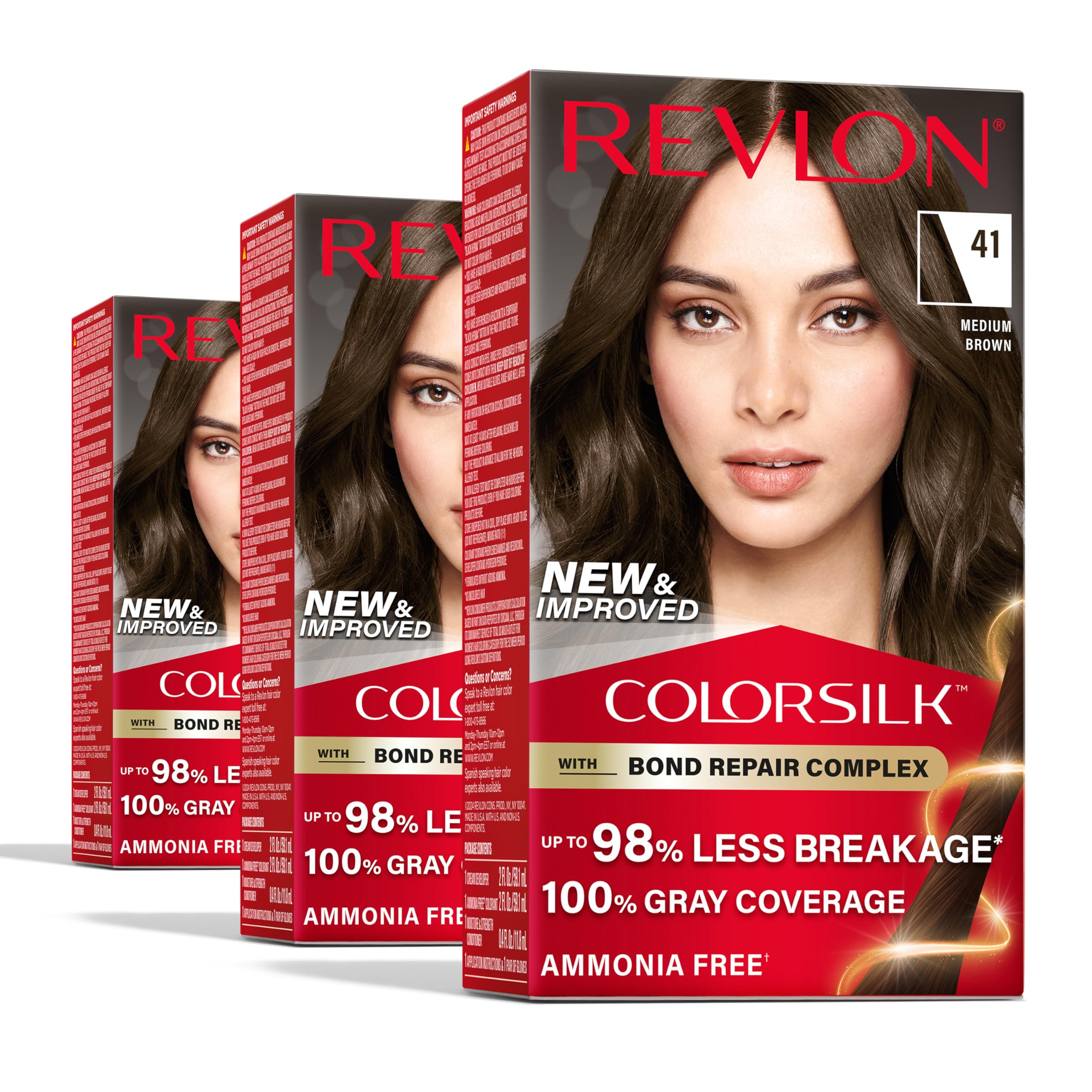 REVLON ColorSilk bottle with Bond Repair Complex ready for application on hair.