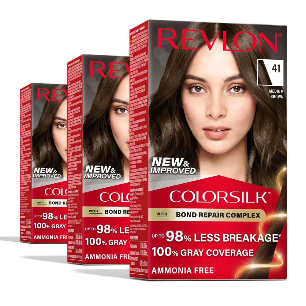REVLON ColorSilk bottle with Bond Repair Complex ready for application on hair.