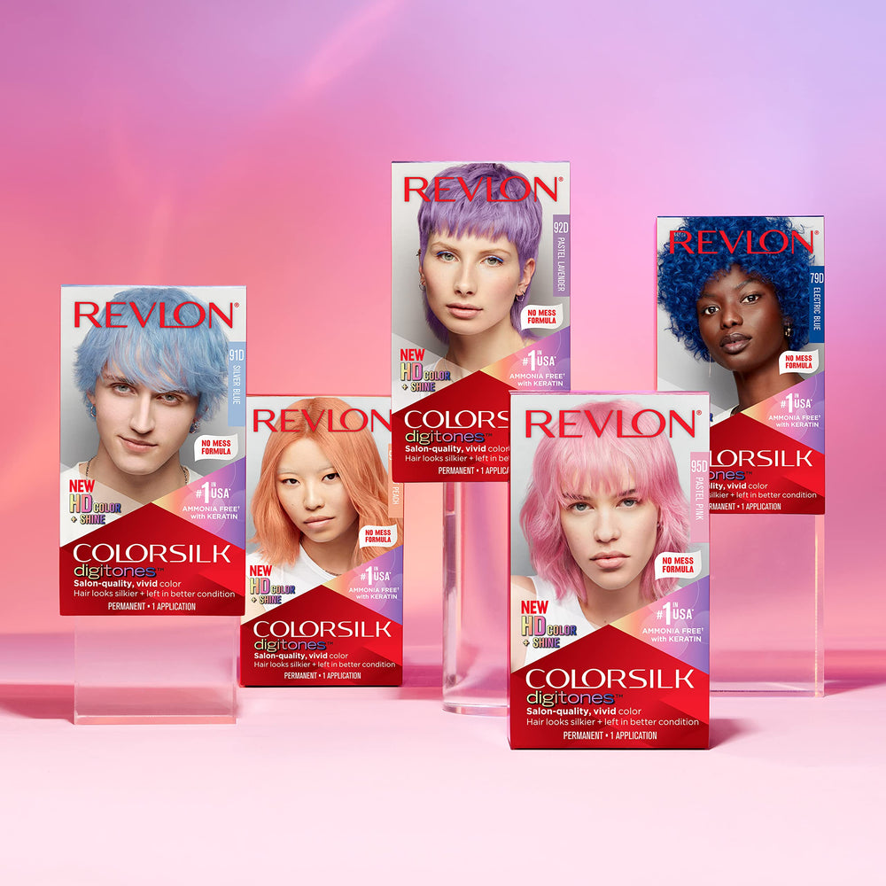 REVLON ColorSilk Digitones five vivid shades available in this line.