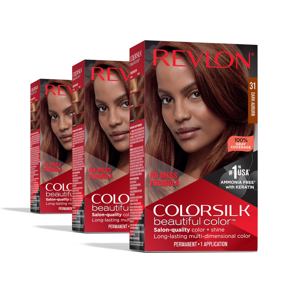 Revlon Colorsilk old version dark auburn box for at-home color