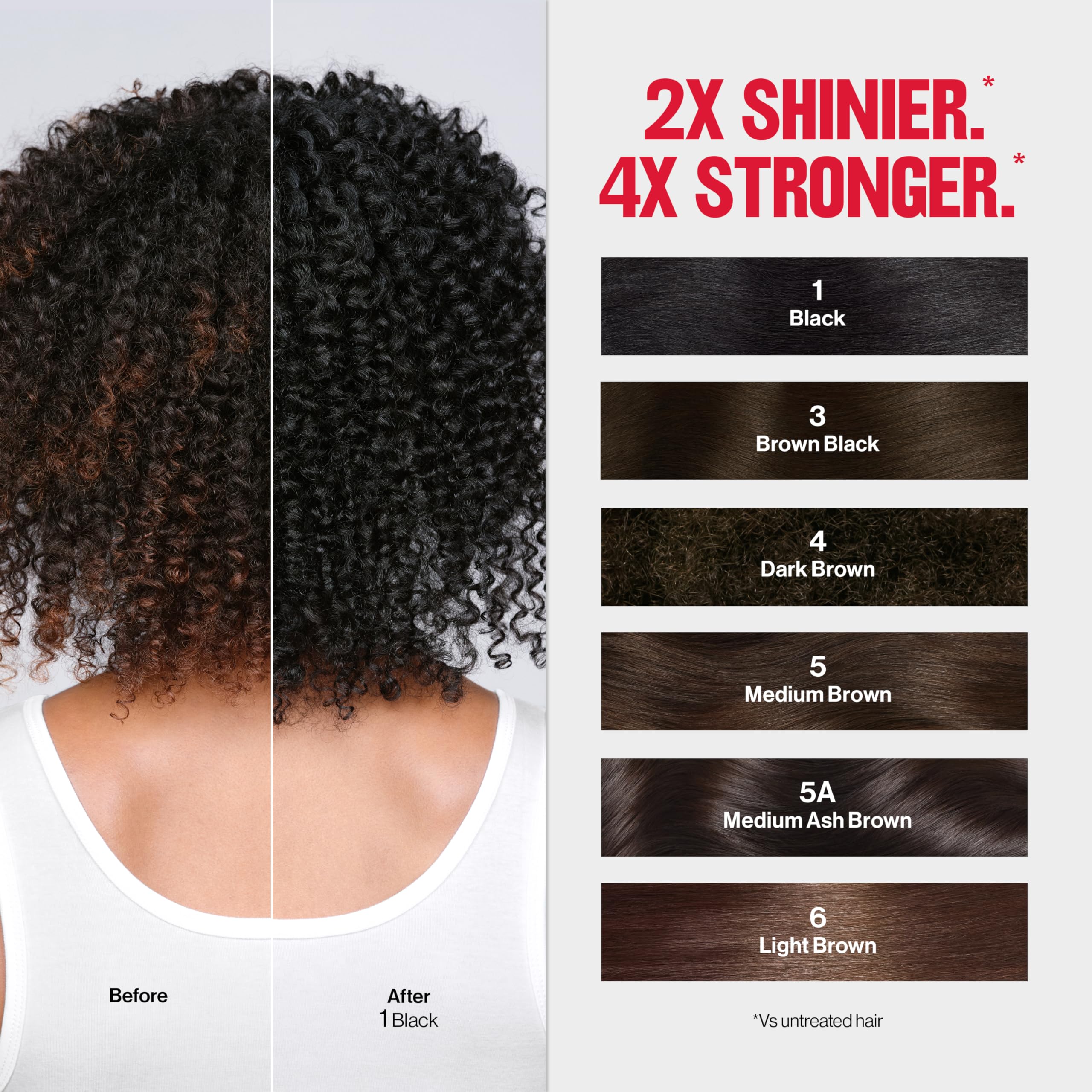 Revlon ColorSilk packaging highlights vegan ingredients and shade options.