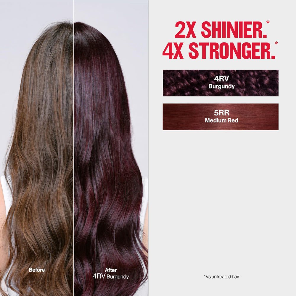 Revlon ColorSilk Tone + Gloss shiny hair closeup after color