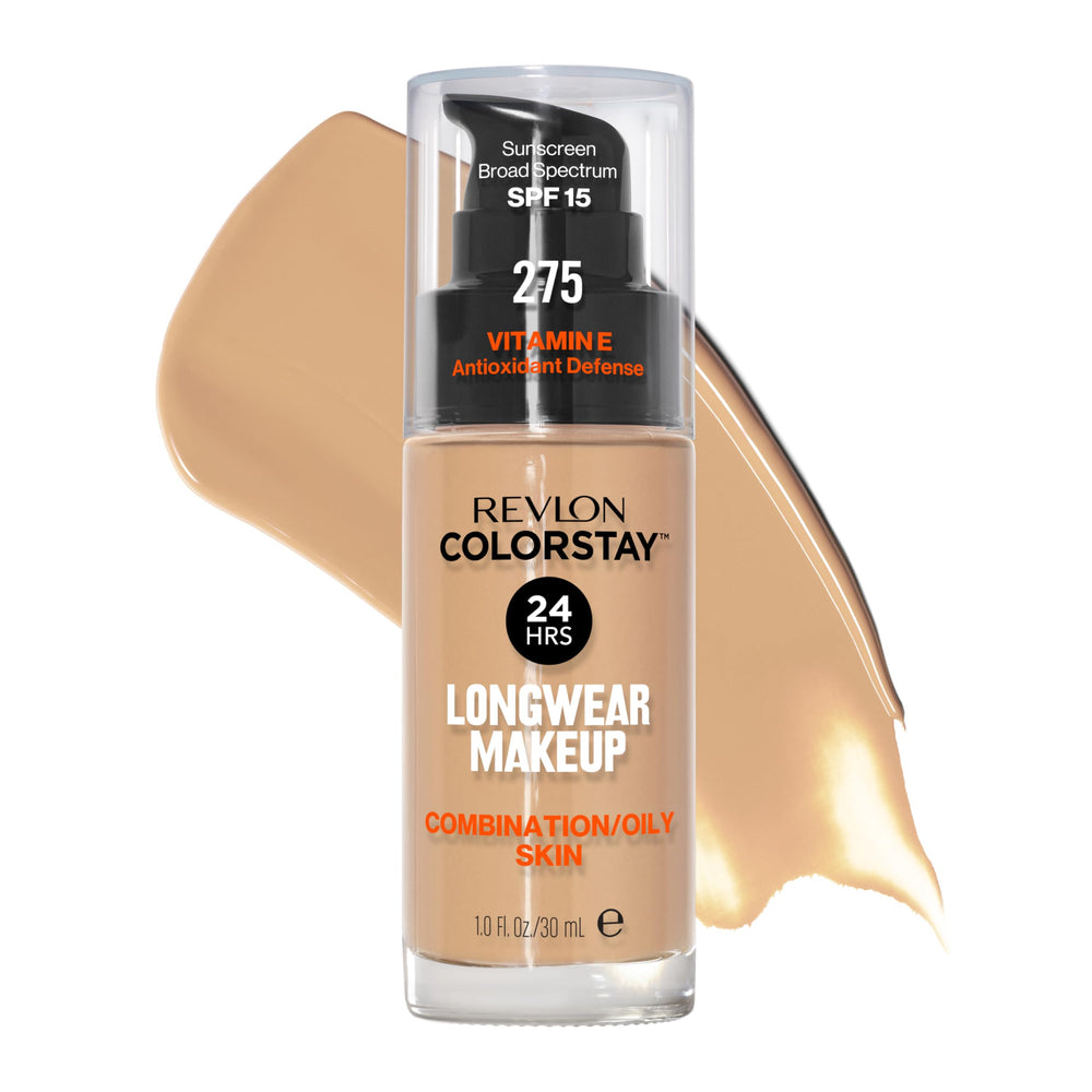 Revlon ColorStay bottle with pump for easy, mess-free application.