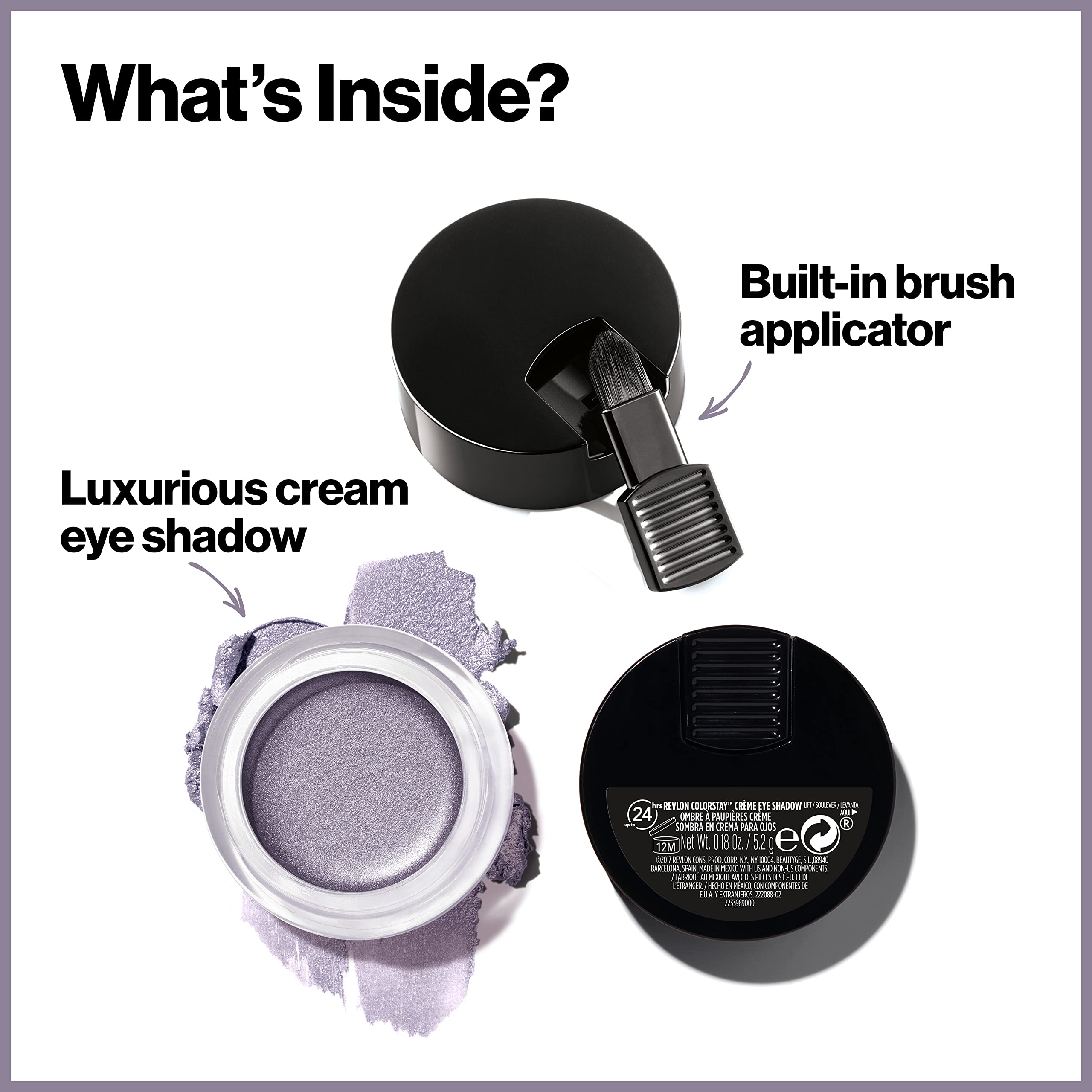 Revlon ColorStay Creme Eyeshadow Espresso long-wear color on eyelid.