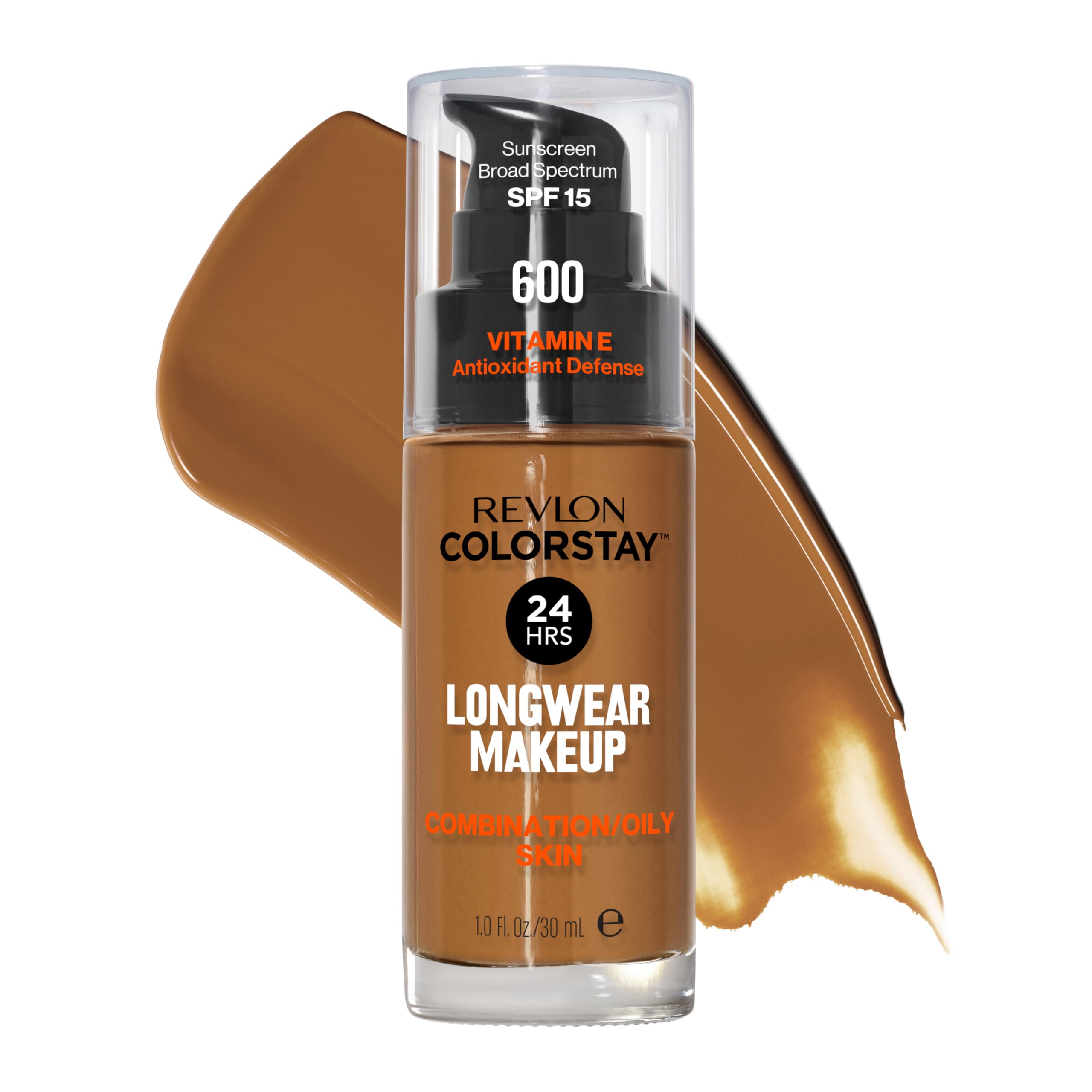 Revlon ColorStay foundation application close-up showing precise coverage