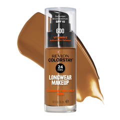 Revlon ColorStay foundation application close-up showing precise coverage