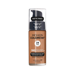 REVLON ColorStay Rich Ginger bottle showing oil-free, long-wear coverage