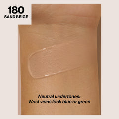 Revlon ColorStay Sand Beige swatch on arm showing even skin tone.