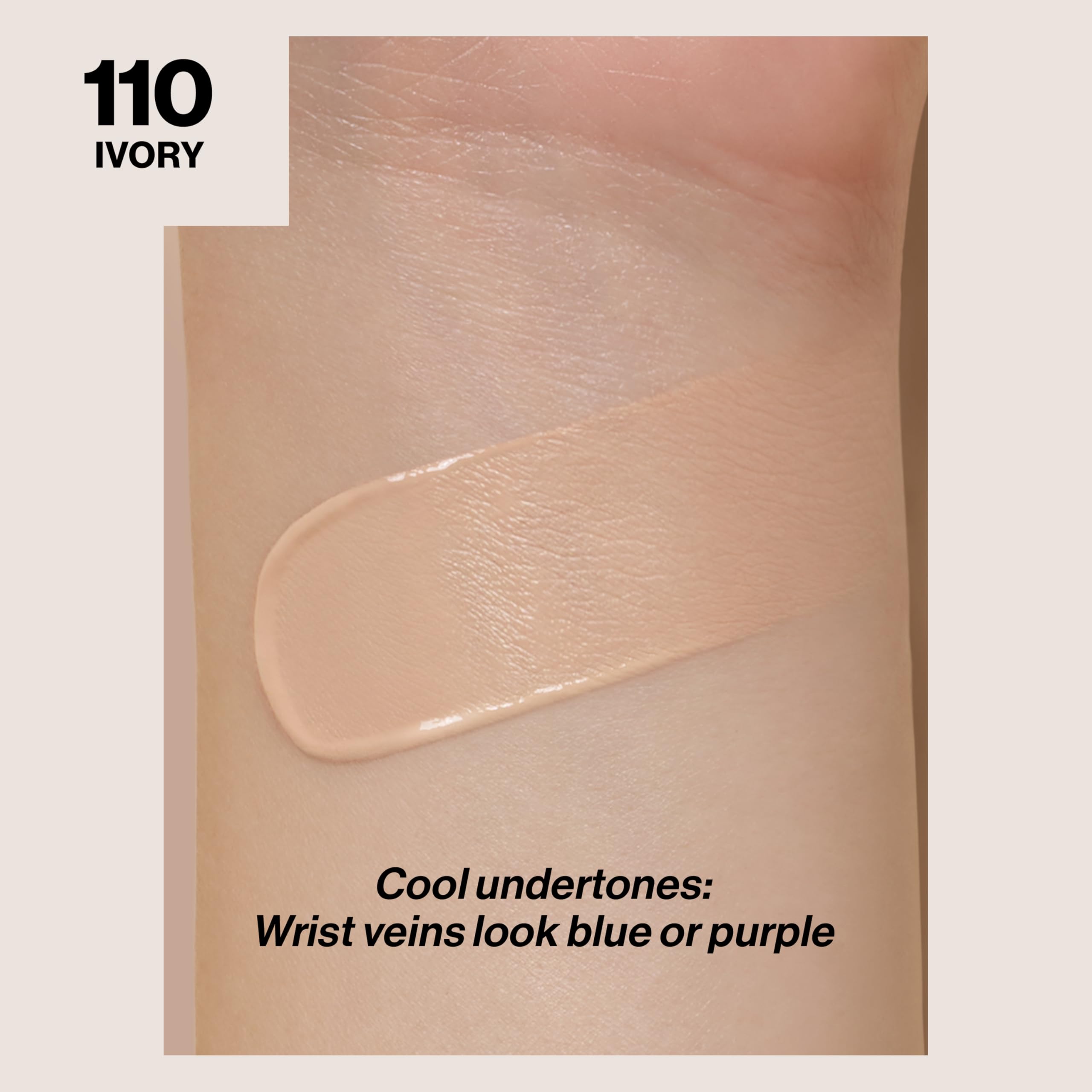 Revlon ColorStay SPF 15 label on the foundation bottle highlighting long wear potential.