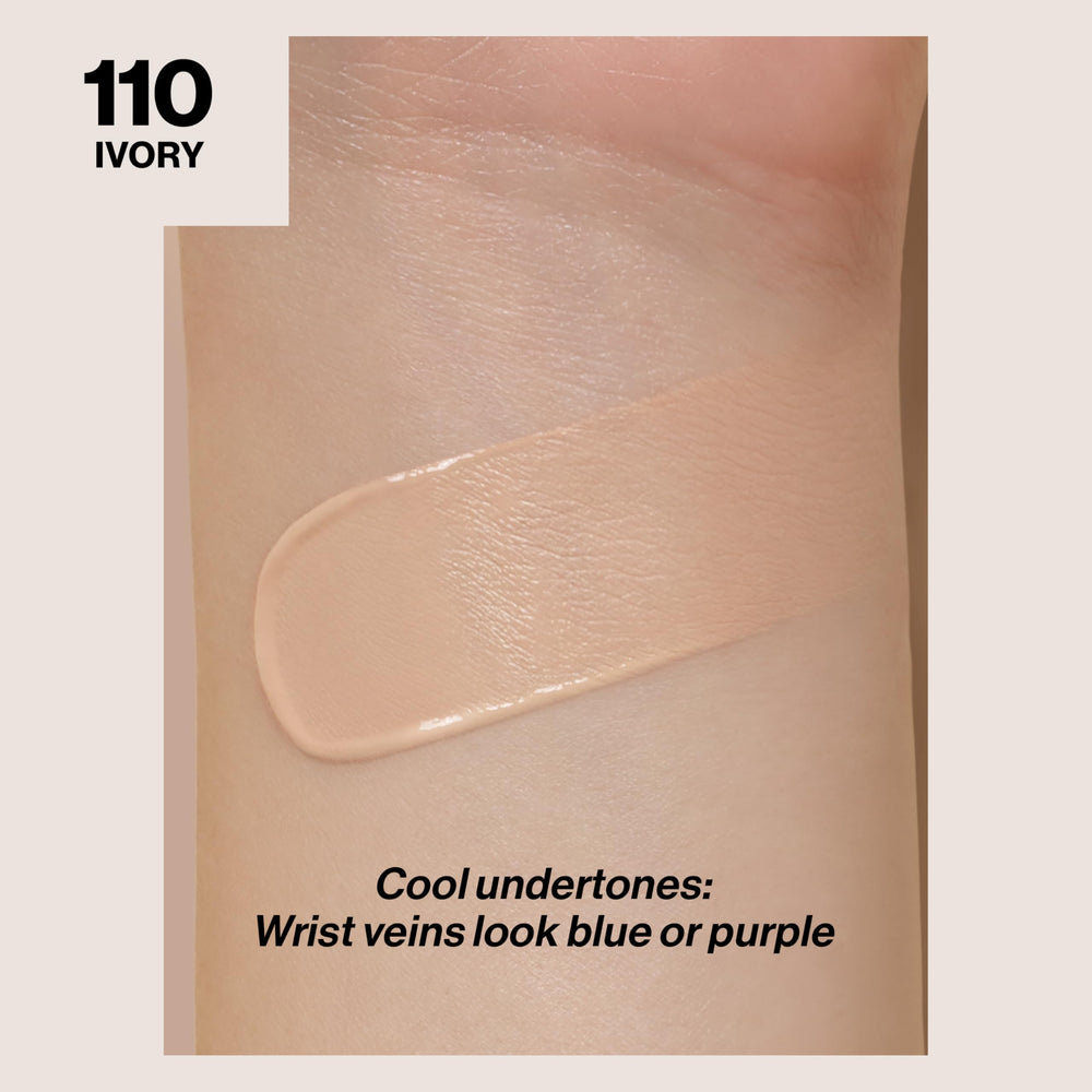 Revlon ColorStay SPF 15 label on the foundation bottle highlighting long wear potential.