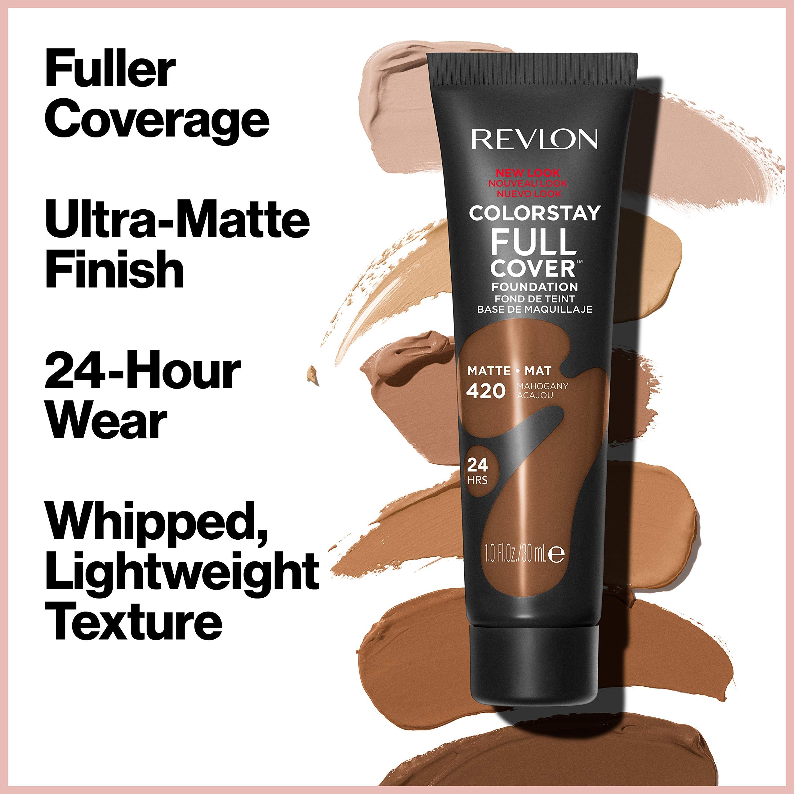 Revlon ColorStay Full Cover Foundation Almond 405 texture close-up showing lightweight, blendable formula