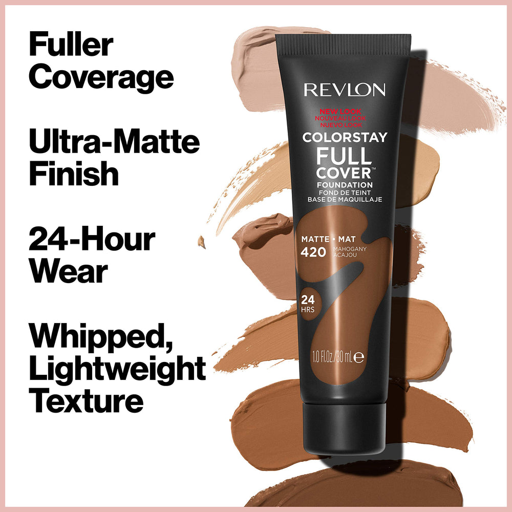 Revlon ColorStay Full Cover Foundation Almond 405 texture close-up showing lightweight, blendable formula