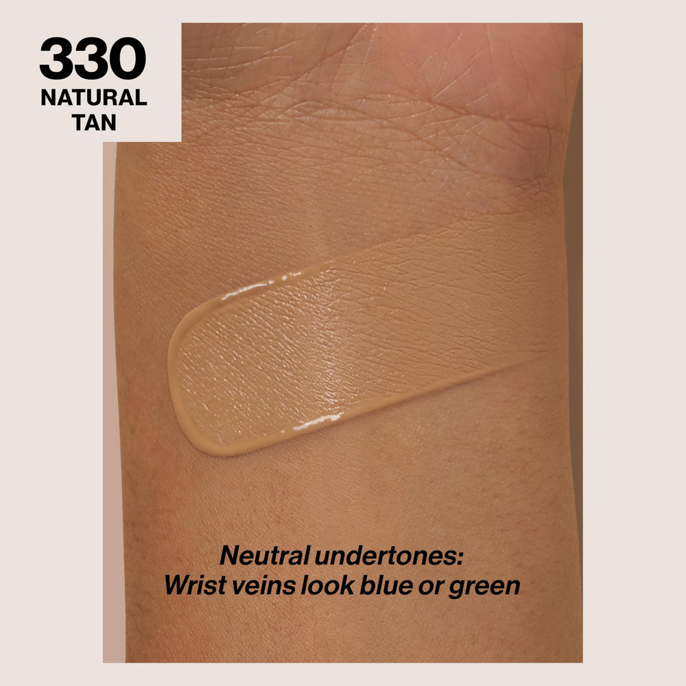 REVLON ColorStay foundation close-up texture showing natural finish.