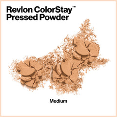 Revlon ColorStay pressed powder puff application for even coverage