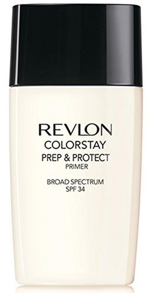 Revlon ColorStay Primer bottle close-up showing smooth, long-wear prep for all-day finish.