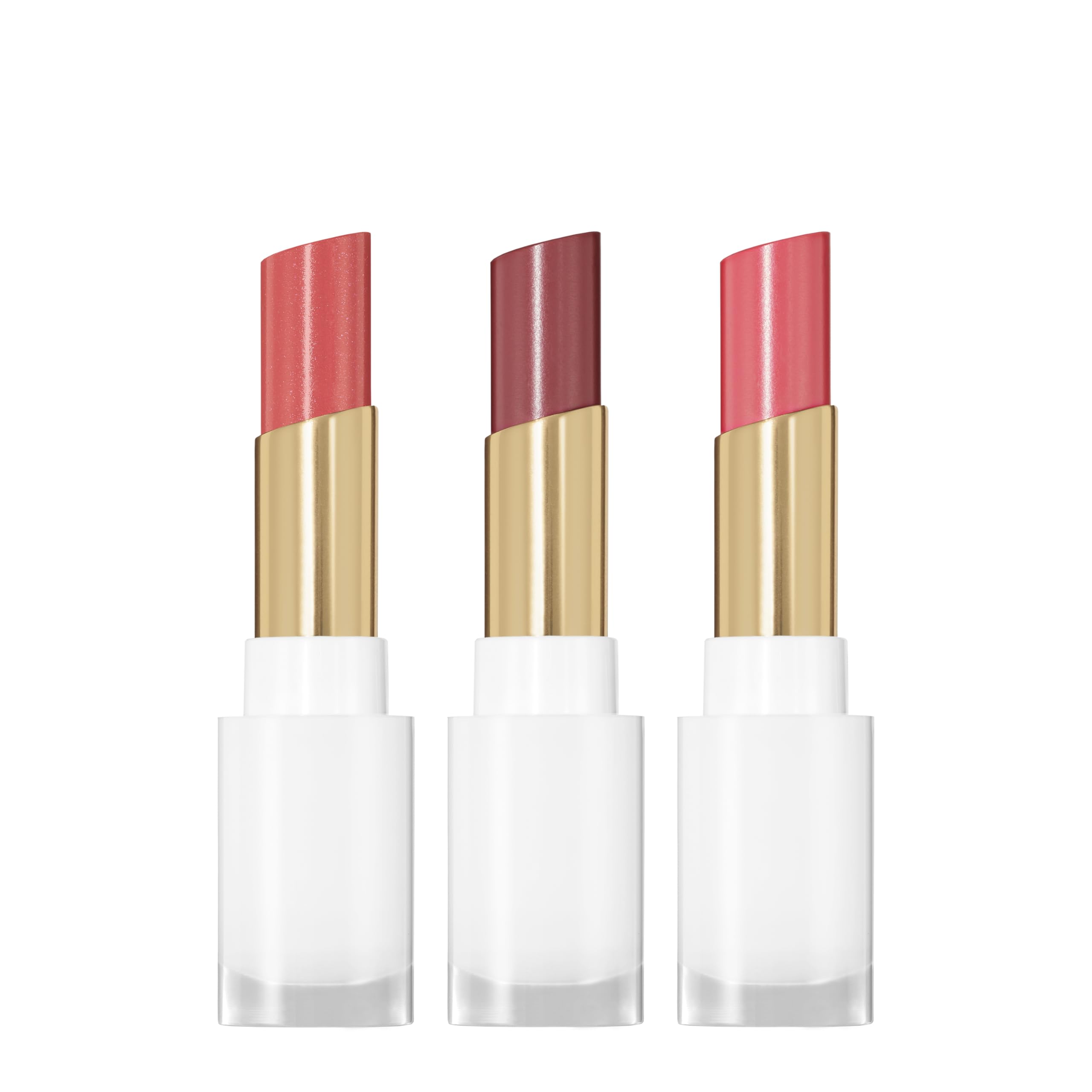 REVLON Glass Shine Balm Honey Shine swatch on lips showing sheer color and moisture