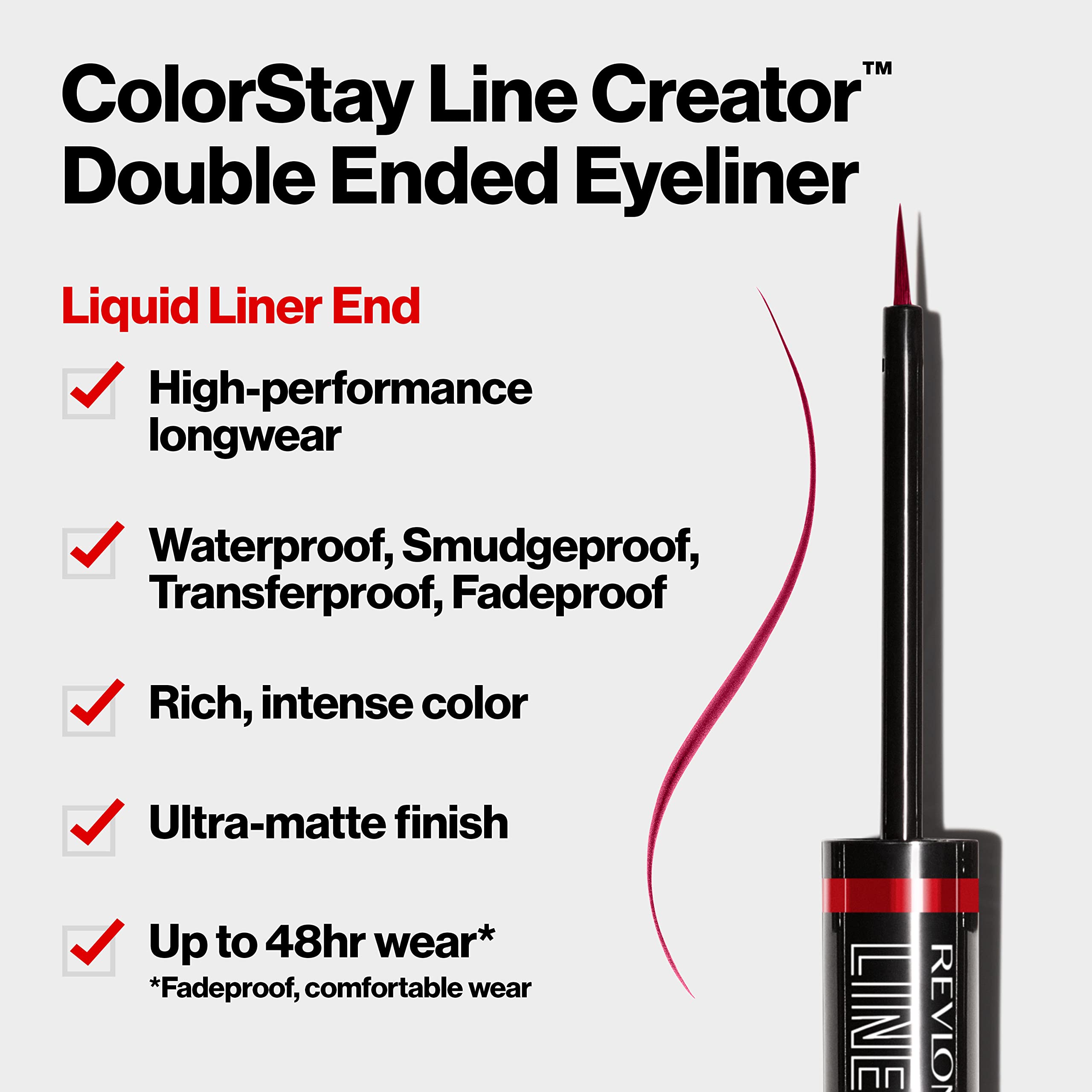 REVLON kohl pencil with silky texture and all-day comfort.
