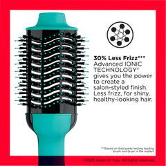 REVLON One Step Volumizer turquoise close-up highlights detangling bristles