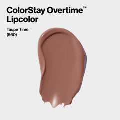 Revlon Overtime Lipcolor color end applied for plush, comfortable wear.