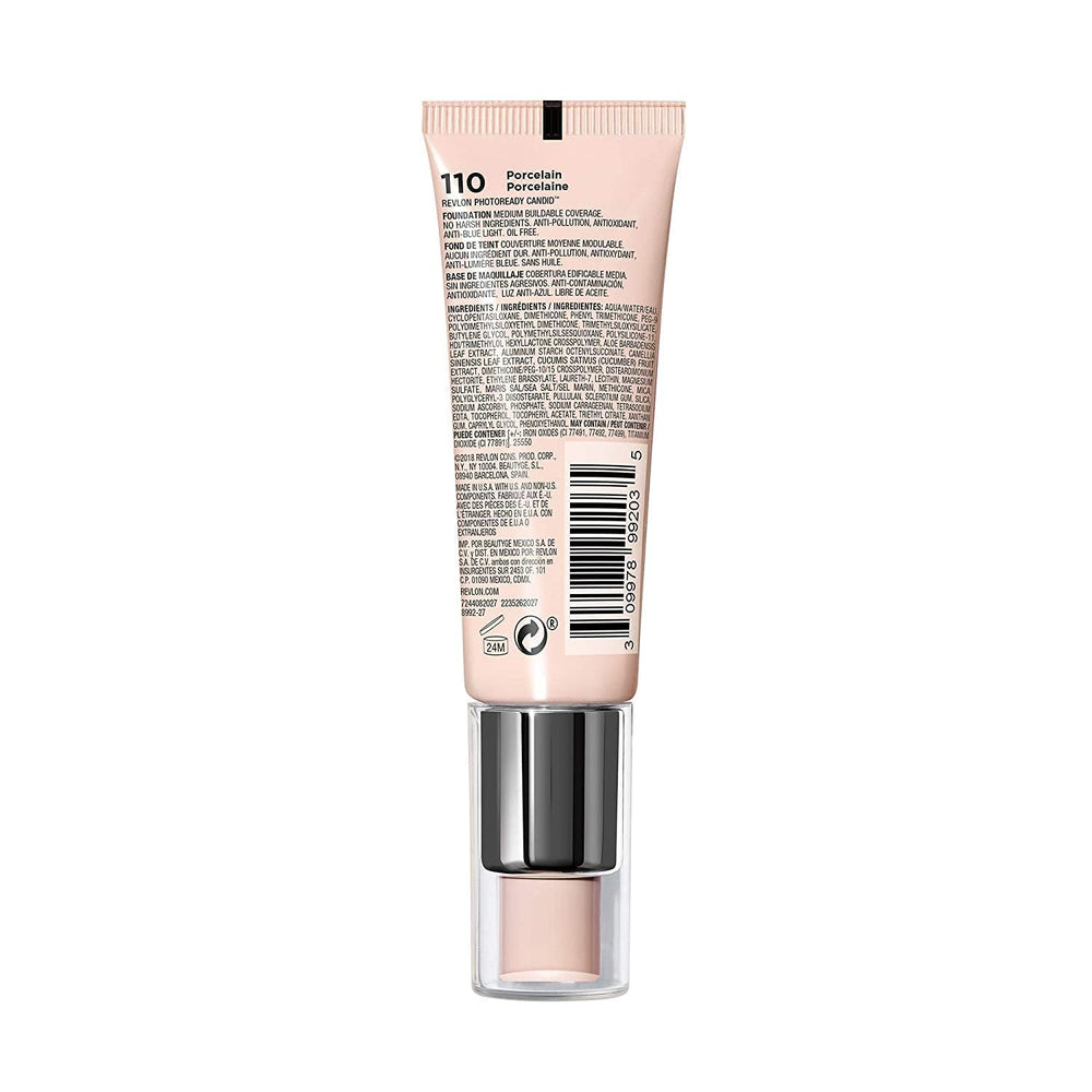 REVLON PhotoReady Candid porcelain shade swatch showing natural, lightweight finish