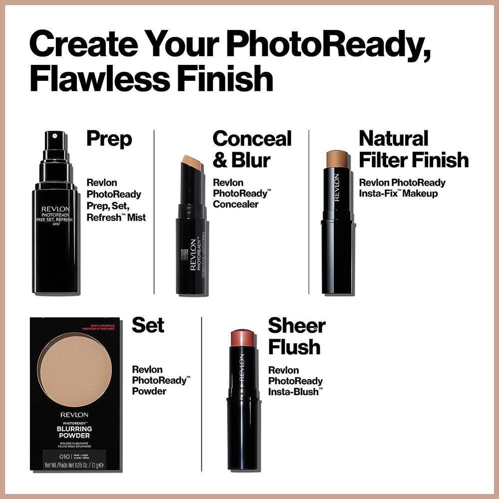 Close-up texture of Revlon PhotoReady Powder Light Medium reveals silky particles.