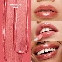 Revlon Super Lustrous Lip Gloss Blissed Out applicator delivering smooth, even coverage.