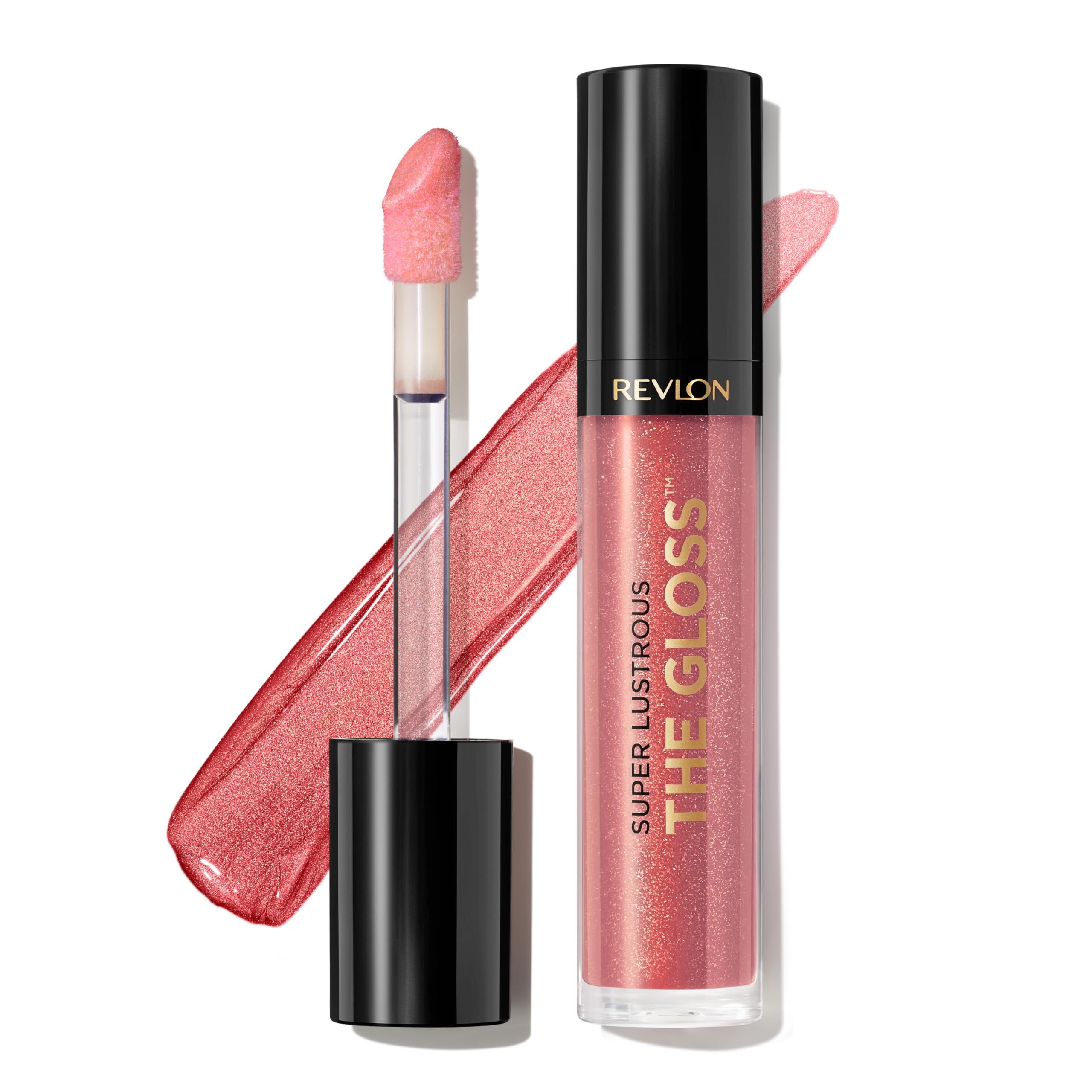 Revlon Super Lustrous Lip Gloss Blissed Out bottle with rich color and shine.