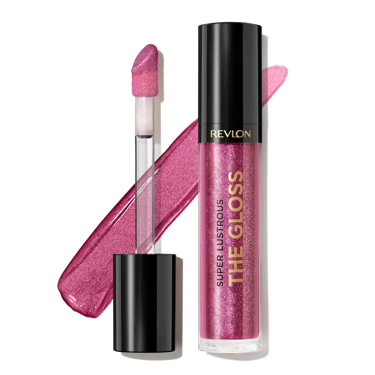 Revlon lip gloss in Dusk Darling shade delivers rich color and high shine.