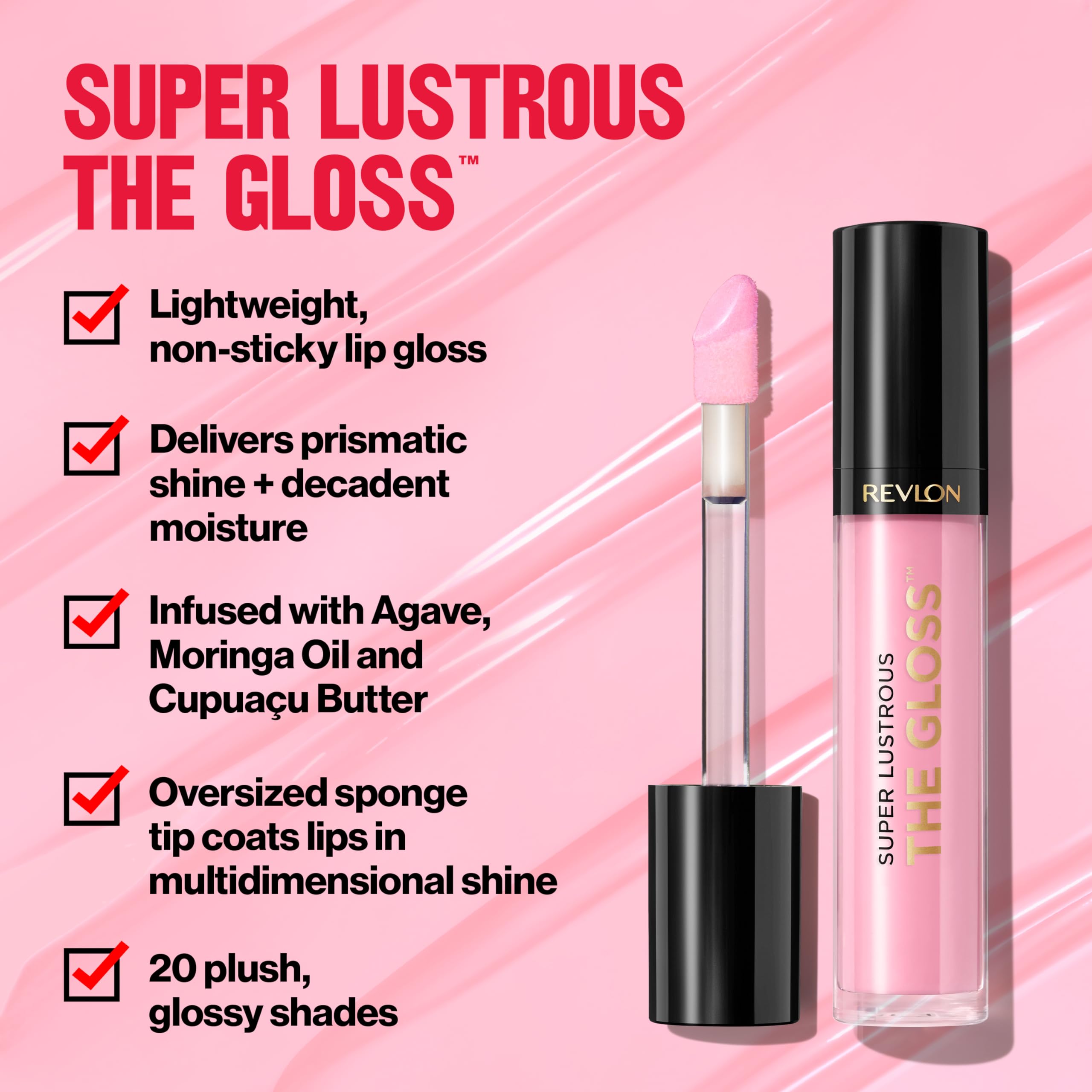 Revlon Super Lustrous Lip Gloss Indulge In It oversized applicator for precise application.