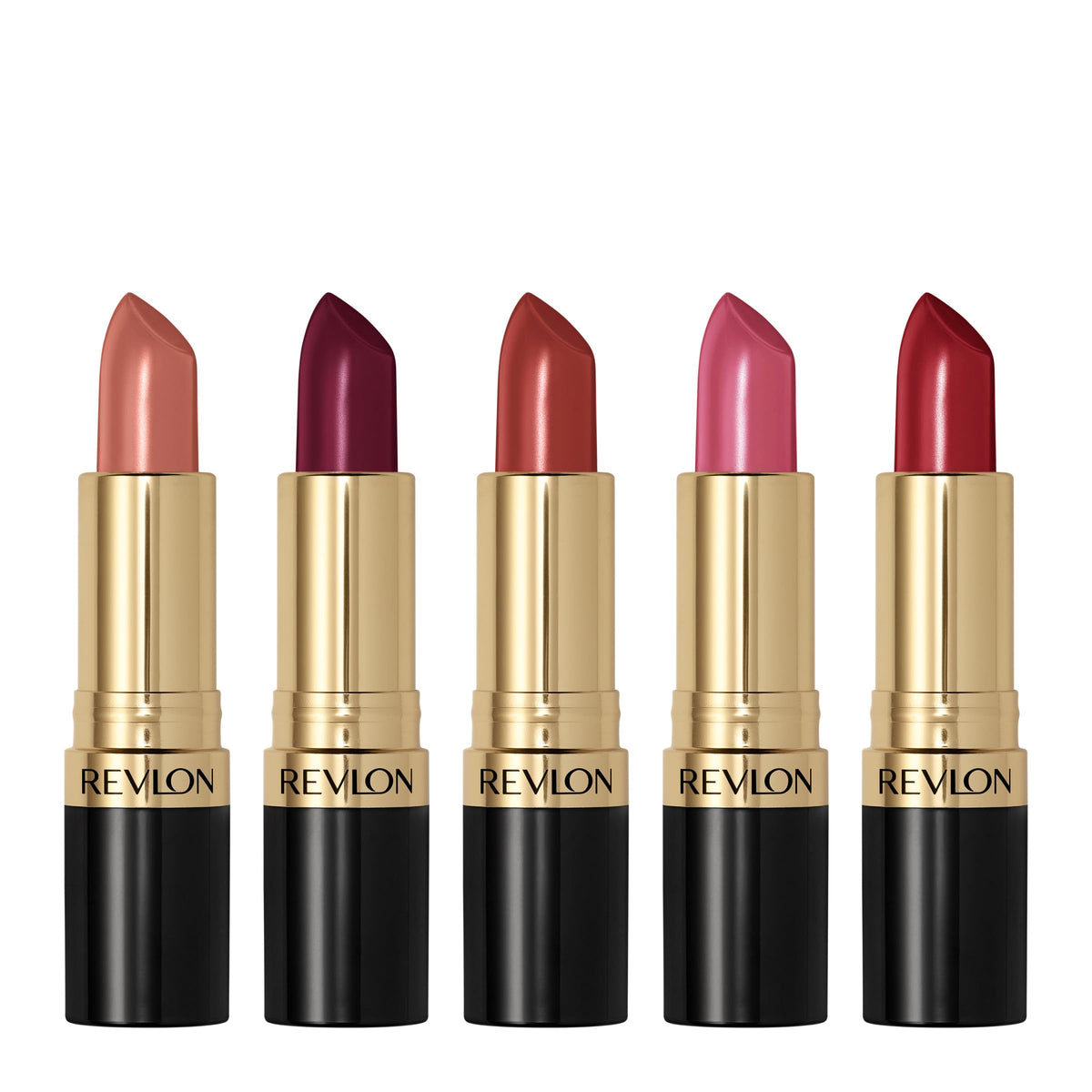 REVLON Super Lustrous Lipstick Bare It All shade with conditioning color on lips