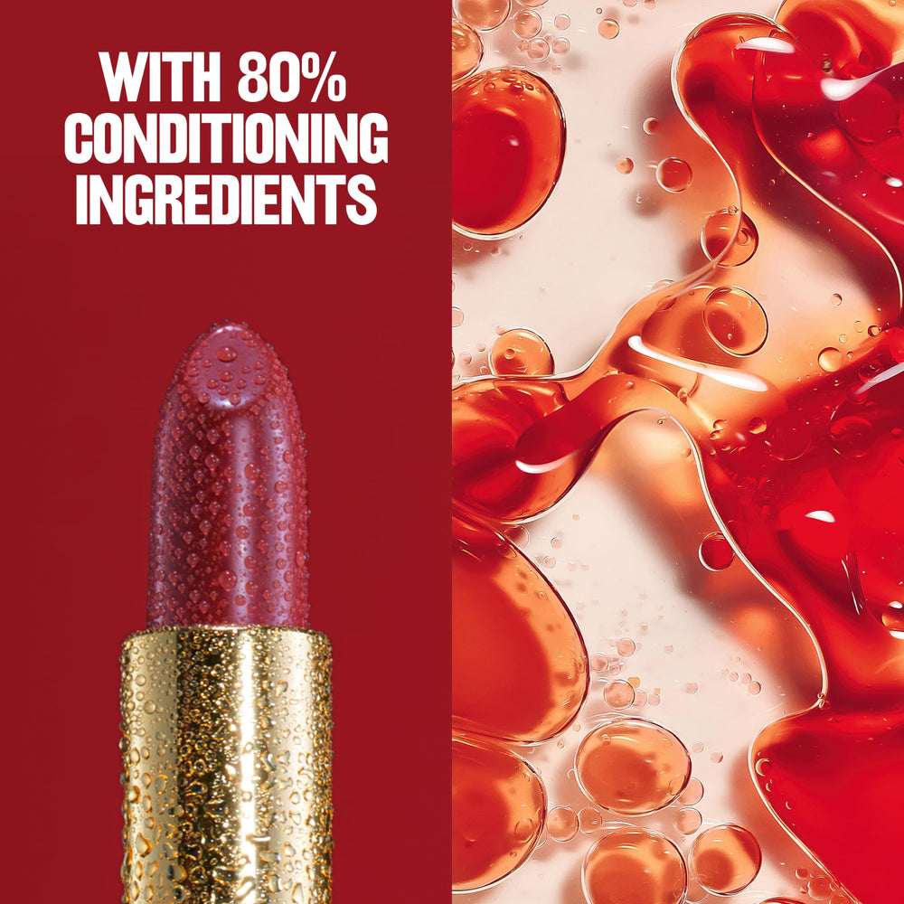REVLON Super Lustrous Lipstick swatch highlights color depth.