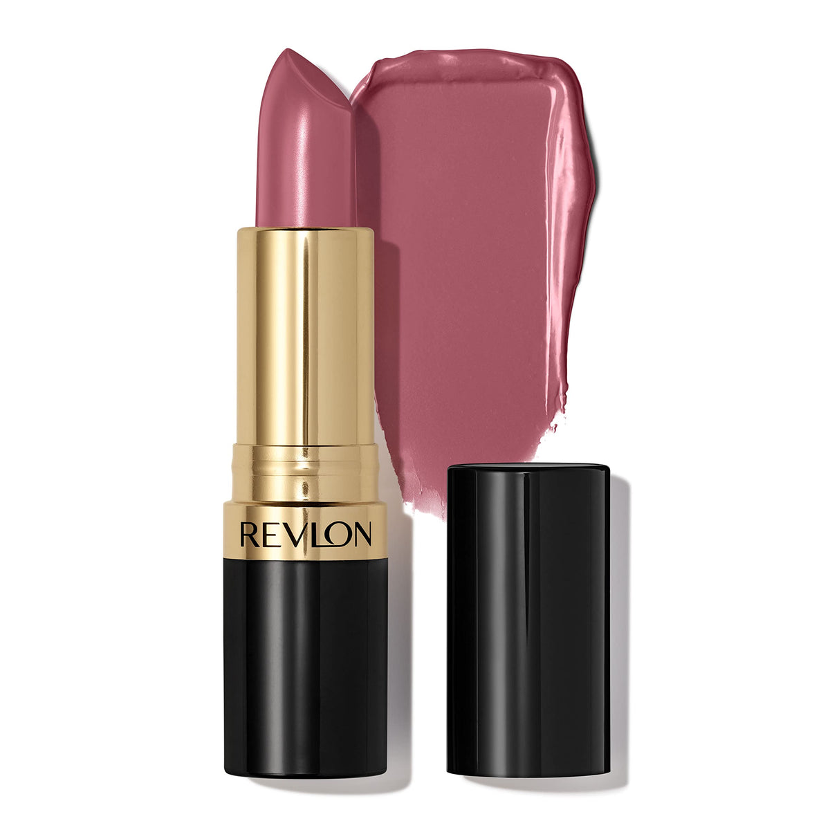 REVLON Super Lustrous Lipstick close-up application shows creamy color and smooth glide.