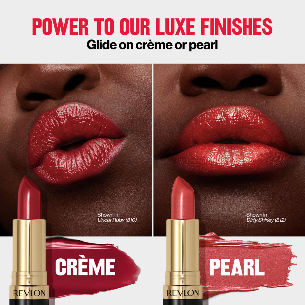 REVLON Super Lustrous Lipstick embossed cap detail.