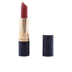 REVLON Super Lustrous Lipstick Really Red swatch on lips; creamy, comfortable color that lasts