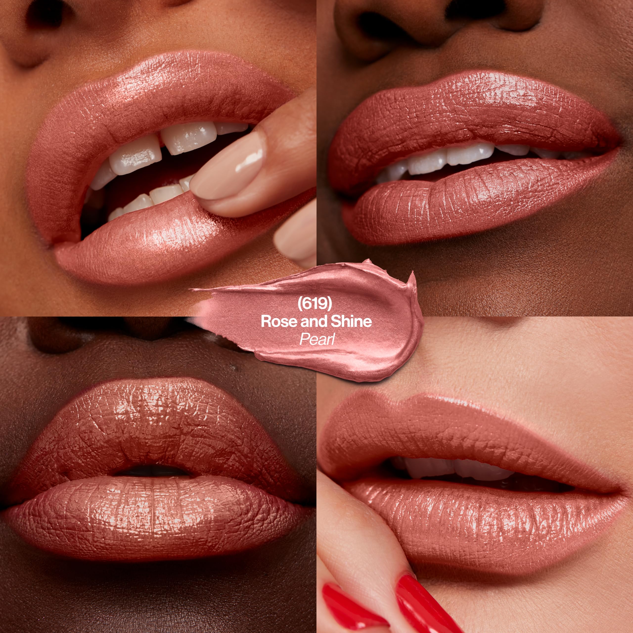 REVLON Super Lustrous Lipstick lips show soft, fuller look.