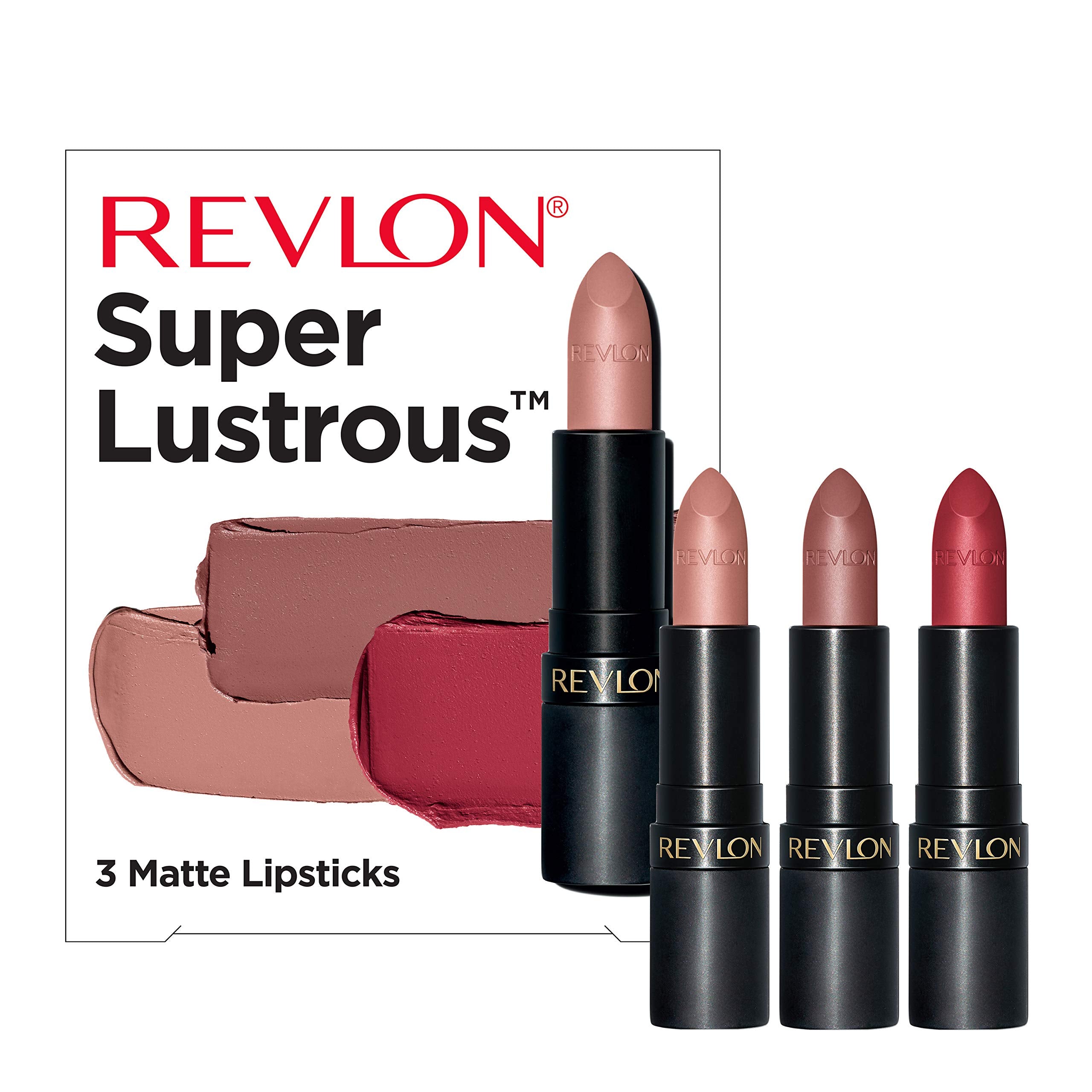 REVLON matte finish lipstick swatches displaying bold color payoff and smooth texture