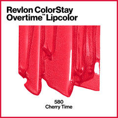 Revlon Vitamin E enriched gloss wand close-up on lips.