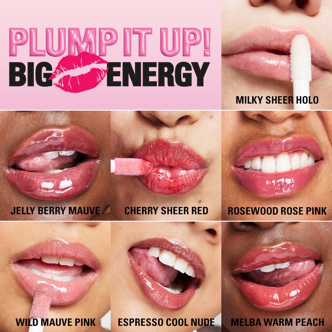 Gloss layered over lip liner to enhance color and shine.